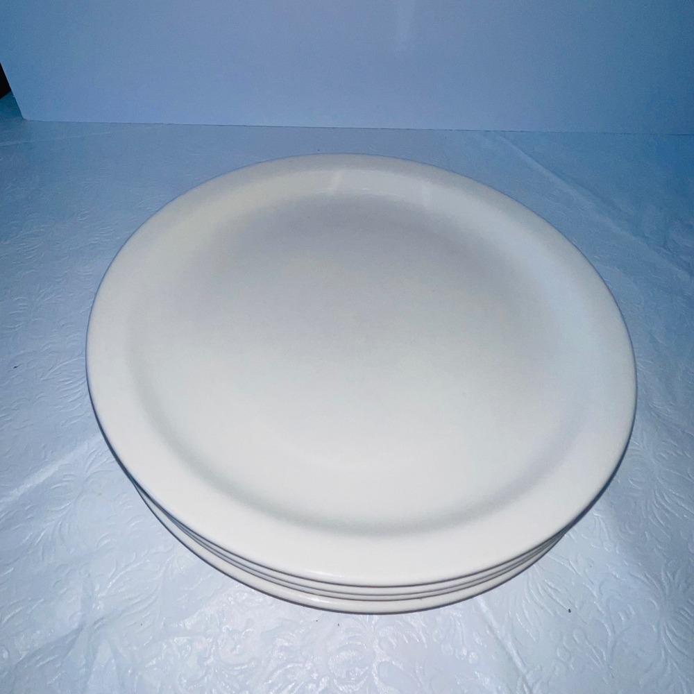 Ciera Dinner Plates Set of 4 10.5in Cream Off-White Fine Dinnerware Ceramic